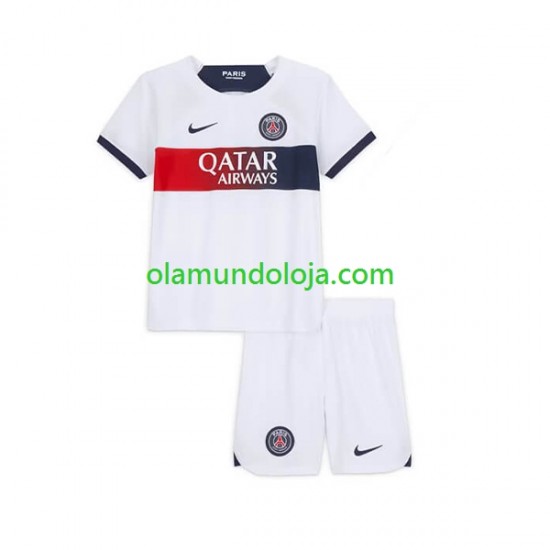 Camisola Paris Saint-Germain Criança Equipamento Segundo 2023-2024 Manga Curta
